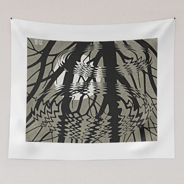 Item preview, M.C. Escher, Rippled Surface, Surreal Water Reflection Wall Decor designed and sold by Artistic Gift Print.