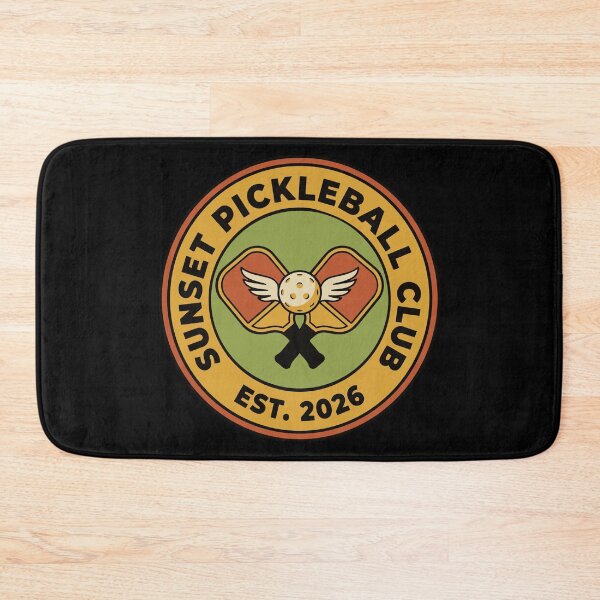Item preview, Sunset Pickleball Club Badge - Retro 70s Sport Art designed and sold by Mdozet.