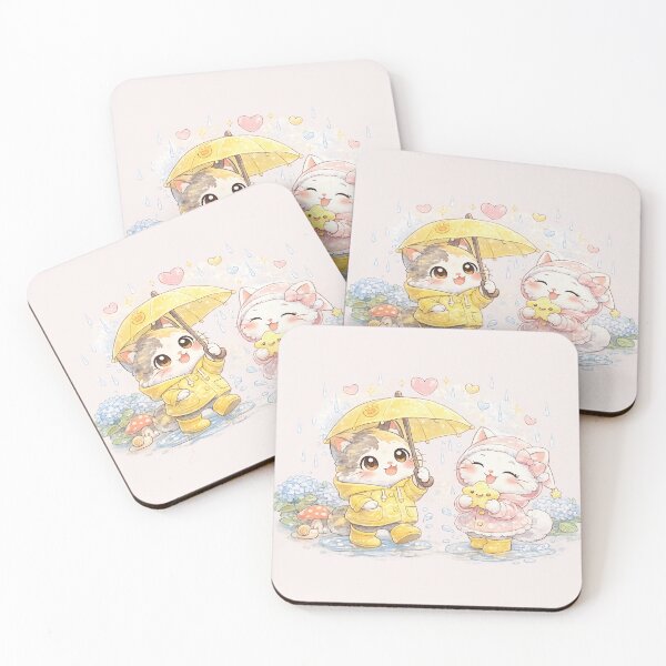 Item preview, Mochi & Lumi – Cute Rainy Day Kawaii Cats designed and sold by Mochi Studio.