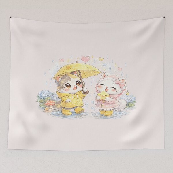 Item preview, Mochi & Lumi – Cute Rainy Day Kawaii Cats designed and sold by Mochi Studio.