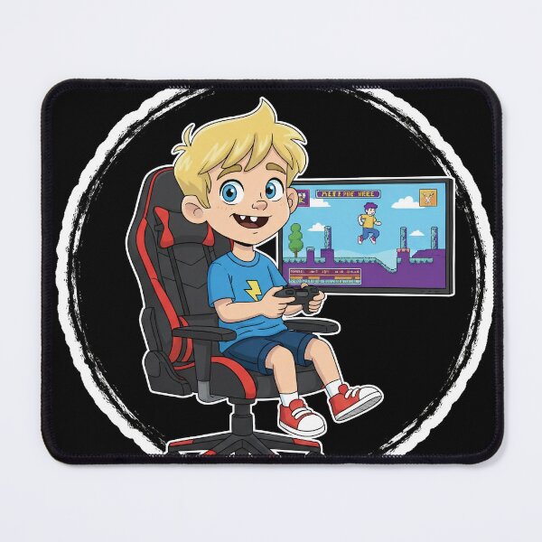 Item preview, Cute Boy Gamer in Gaming Chair Illustration designed and sold by BounoWorld.