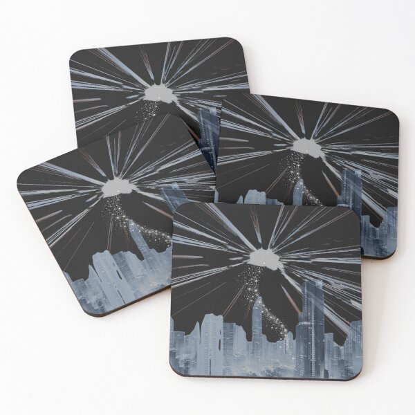 Item preview, When Light Breaks the City – Futuristic Urban Explosion Art Print designed and sold by Aquarius-club.