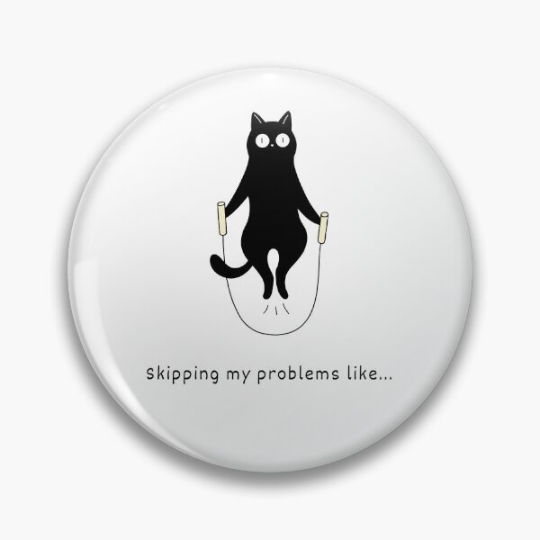 Item preview, Skipping My Problems Like... Funny Jumping Rope Black Cat Design designed and sold by Tamer ⭐⭐⭐⭐⭐.