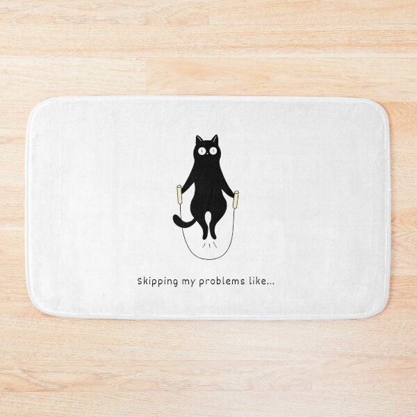 Item preview, Skipping My Problems Like... Funny Jumping Rope Black Cat Design designed and sold by Tamer ⭐⭐⭐⭐⭐.