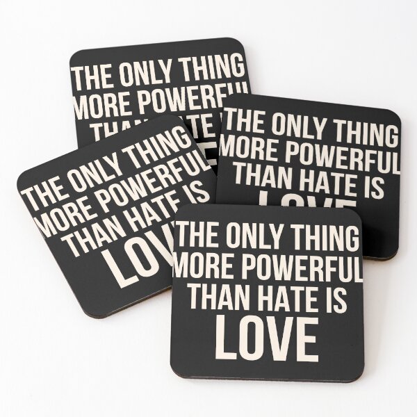 Item preview, Love Over Hate Typography Shirt – The Only Thing More Powerful Than Hate Is Love Bold Statement Tee designed and sold by PixelWaveBD.