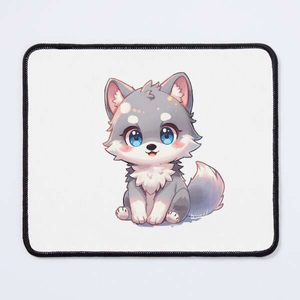Item preview, Cute Kawaii Wolf Pup – Adorable Chibi Baby Wolf Art designed and sold by Kavya Art.