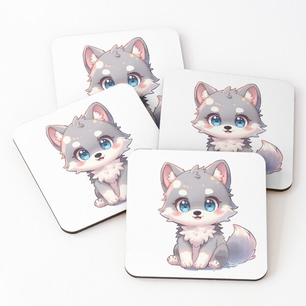 Item preview, Cute Kawaii Wolf Pup – Adorable Chibi Baby Wolf Art designed and sold by Kavya Art.