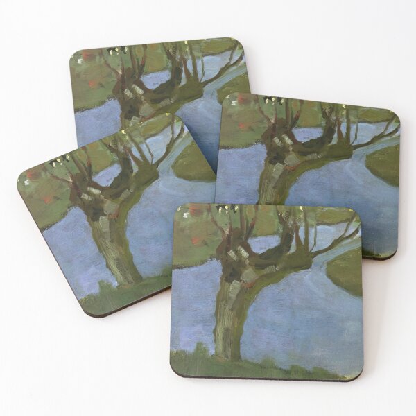 Item preview, irrigation ditch with mature willow - Piet Mondrian  designed and sold by nebelimr.