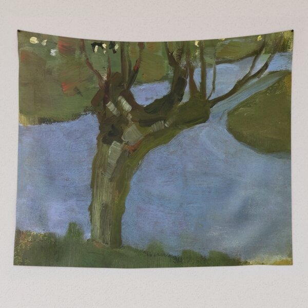 Item preview, irrigation ditch with mature willow - Piet Mondrian  designed and sold by nebelimr.