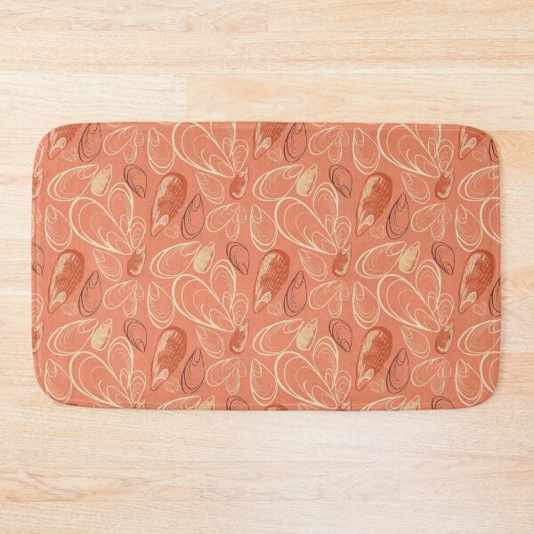 Item preview, Maximalist Mussels in coral pink designed and sold by LisaLeQuelenec.