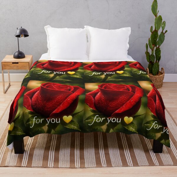 Item preview, Vibrant Red Rose with Dewdrops and Heart Message designed and sold by Dreamy Armine Art.