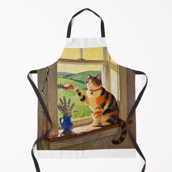 Item preview, Tortoiseshell Cat Window Portrait - Folk Art designed and sold by PictorialWhimsy.