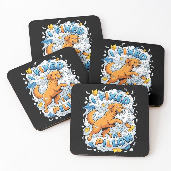 Item preview, Golden Retriever Fixing The Fluffy Living Room Pillow designed and sold by Tong4130.