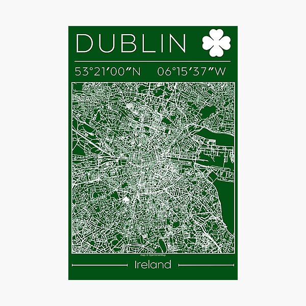 Item preview, Dublin Green Minimalist City Map  designed and sold by Design-It-Up.