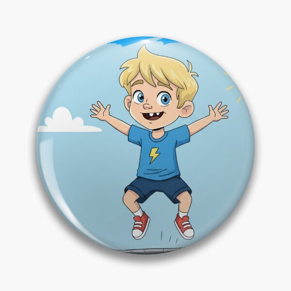 Item preview, Bouno the Happy Boy Jumping on Trampoline designed and sold by BounoWorld.