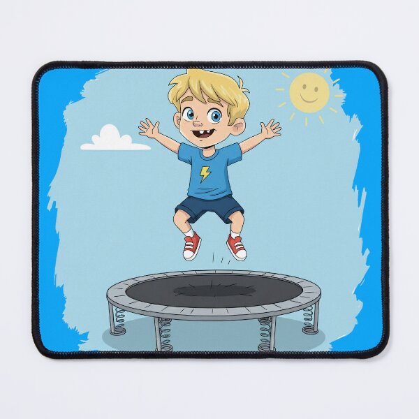 Item preview, Bouno the Happy Boy Jumping on Trampoline designed and sold by BounoWorld.