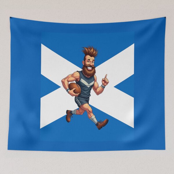 Item preview, A Grinning Scottish Rugby Runner designed and sold by taiche.