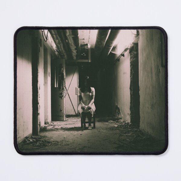 Item preview, Horror scene featuring a solitary white-dressed figure in a decaying environment designed and sold by grande76.