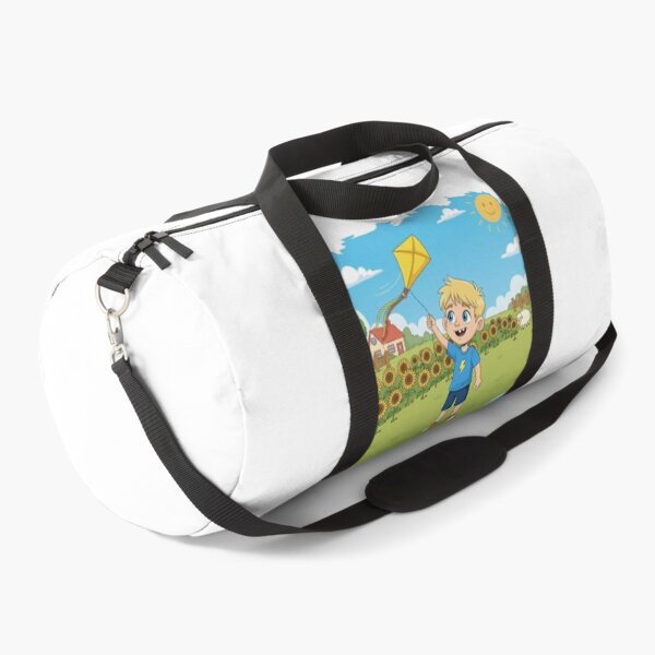 Item preview, Bouno Flying a Kite - Sunny Spring Day Cartoon designed and sold by BounoWorld.