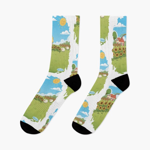 Item preview, Bouno Flying a Kite - Sunny Spring Day Cartoon designed and sold by BounoWorld.