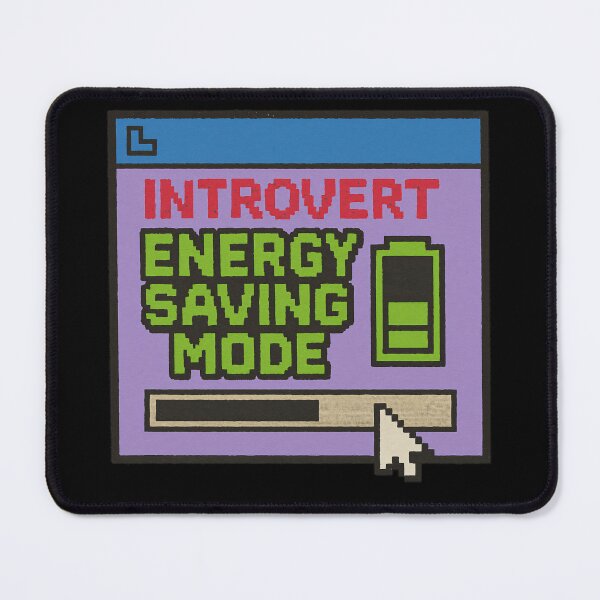 Item preview, Introvert Energy Saving Mode – Retro Pixel Low Social Battery Humor designed and sold by Mad Factory Designs.