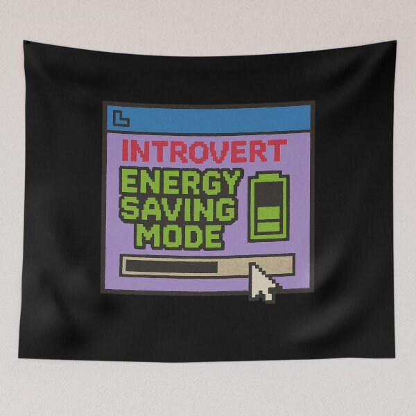 Item preview, Introvert Energy Saving Mode – Retro Pixel Low Social Battery Humor designed and sold by Mad Factory Designs.