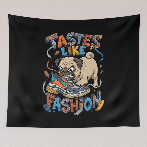 Item preview, Angry Pug Chewing A Trendy Expensive Streetwear Sneaker designed and sold by Tong4130.
