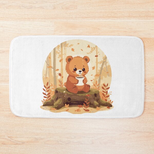 Item preview, Cute Bear Autumn Forest Cozy Fall Aesthetic Kawaii Bear Coffee Lover Nature Gift  designed and sold by Wild Shirt Studio.