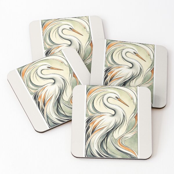 Item preview, Graceful White Heron Illustration designed and sold by cuprum.