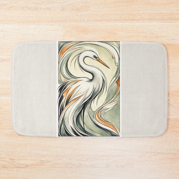 Item preview, Graceful White Heron Illustration designed and sold by cuprum.
