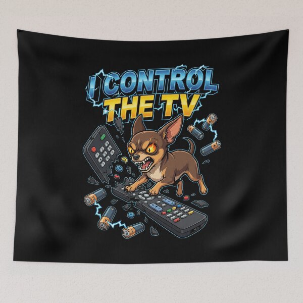 Item preview, Chihuahua Biting And Breaking The Television Remote Control designed and sold by Tong4130.