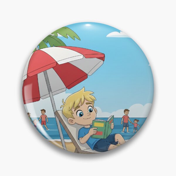 Item preview, Bouno Relaxing at the Beach - Summer Vacation Cartoon designed and sold by BounoWorld.