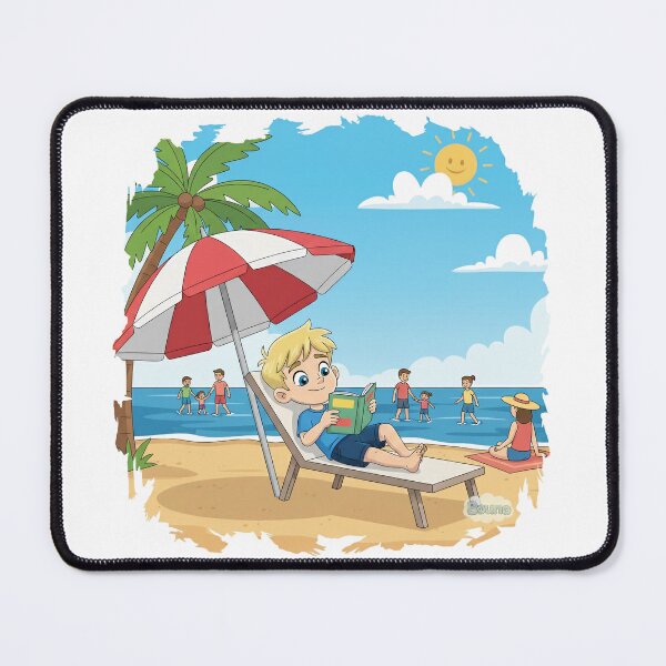 Item preview, Bouno Relaxing at the Beach - Summer Vacation Cartoon designed and sold by BounoWorld.