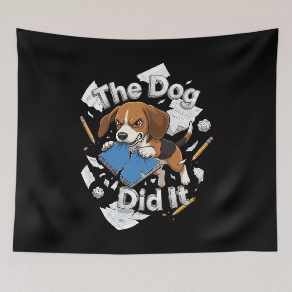Item preview, Beagle Tearing Apart The Important School Homework Notebook designed and sold by Tong4130.