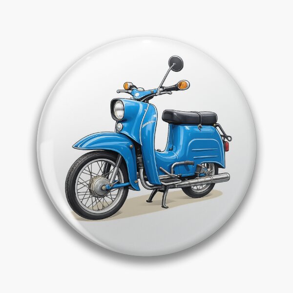 Item preview, Blue retro scooter, GDR Schwalbe fan art designed and sold by LLSwiss.