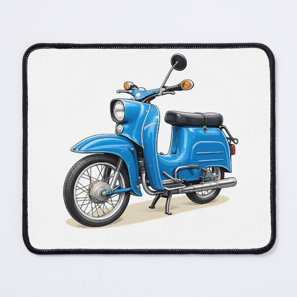 Item preview, Blue retro scooter, GDR Schwalbe fan art designed and sold by LLSwiss.