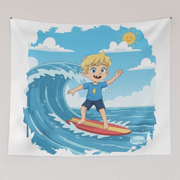 Item preview, Bouno the Surfer Boy - Cute Cartoon Summer Adventure designed and sold by BounoWorld.