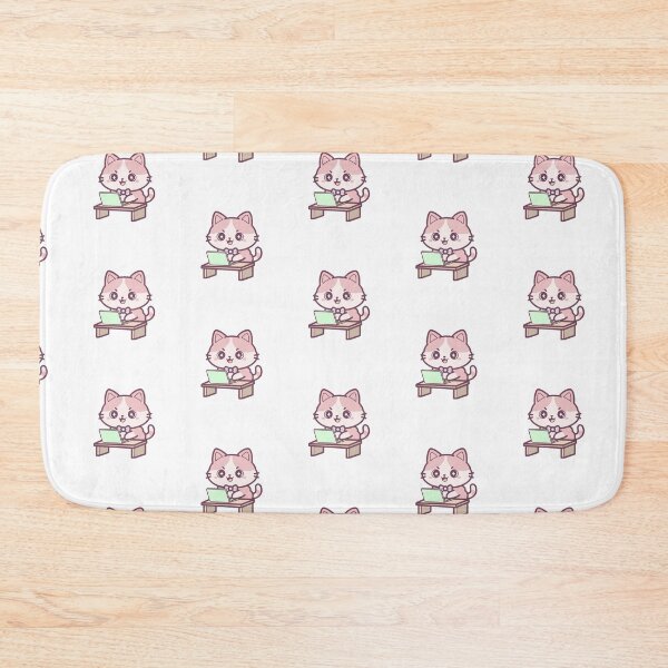 Item preview, Cute Working Cat with Laptop – Kawaii Study Kitty Cartoon designed and sold by cimong.