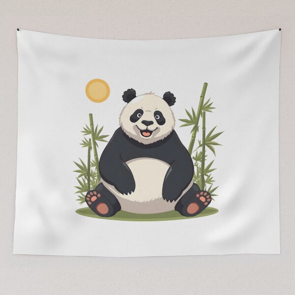 Item preview, Happy Panda Vibes – Kawaii Bamboo Bear Illustration designed and sold by Kavya Art.