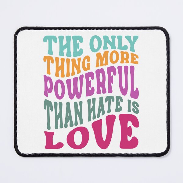Item preview, Retro Love Over Hate Shirt – Colorful Groovy Typography Tee “The Only Thing More Powerful Than Hate Is Love” designed and sold by PixelWaveBD.