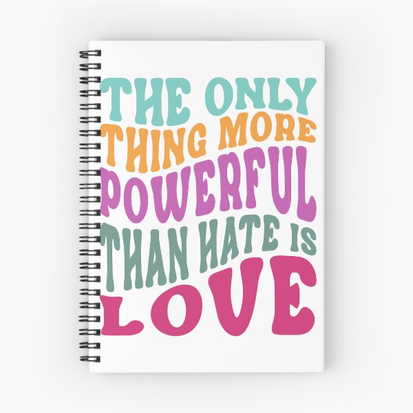 Item preview, Retro Love Over Hate Shirt – Colorful Groovy Typography Tee “The Only Thing More Powerful Than Hate Is Love” designed and sold by PixelWaveBD.