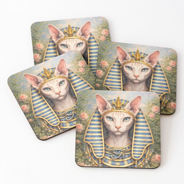 Item preview, Sphynx Pharaoh Cat: Sacred Eye of Horus Rose Portrait designed and sold by GulfSignature.
