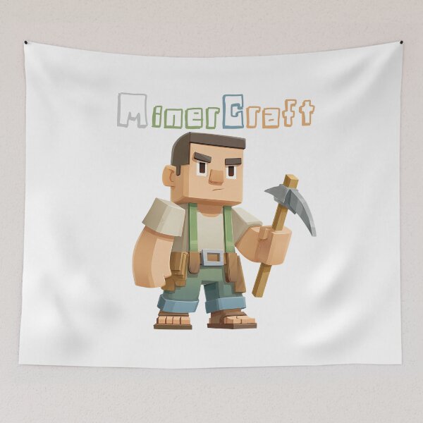 Item preview, MinerCraft Minecraft Miner - Cute Blocky Lego Style Art Print designed and sold by DesignArtist.ia.