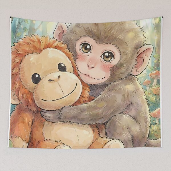 Item preview, "Punch" Baby Monkey and his toy friend designed and sold by 1522Shop.