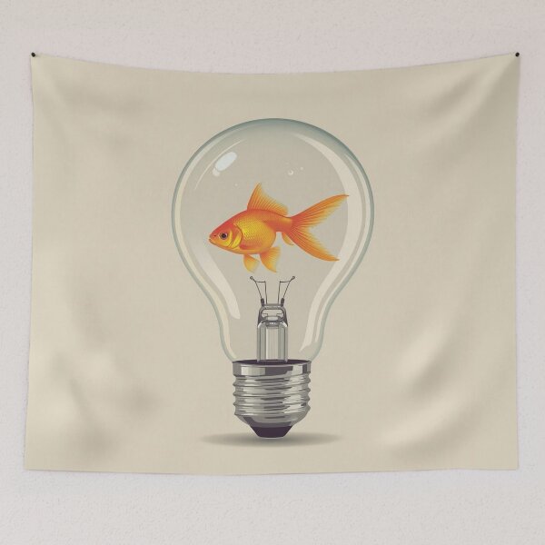 Item preview, Goldfish Swimming Inside a Lightbulb designed and sold by INSOMNIAC101.