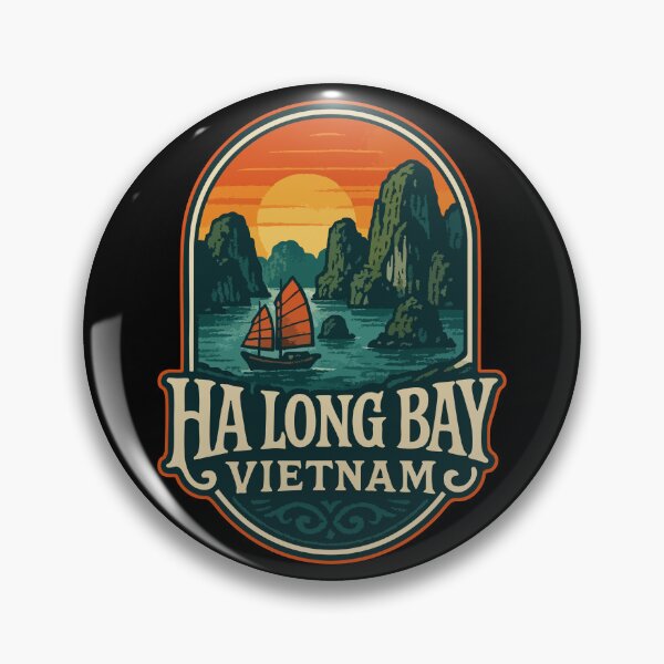 Item preview, Ha Long Bay Vietnam Retro Travel designed and sold by TomFrontierArt.