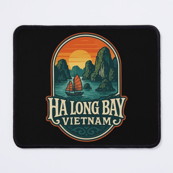 Item preview, Ha Long Bay Vietnam Retro Travel designed and sold by TomFrontierArt.