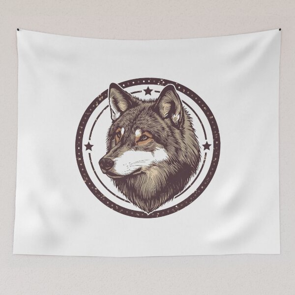 Item preview, Vintage Lone Wolf Emblem – Rustic Wilderness Graphic Tee designed and sold by Kavya Art.