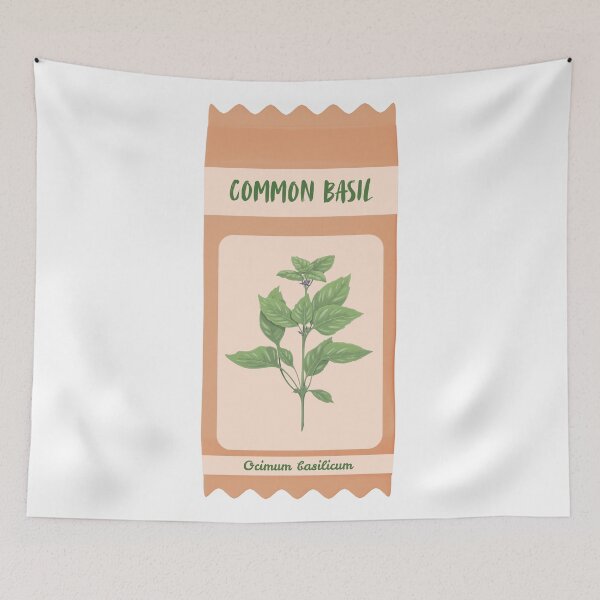 Item preview, Common Basil Vintage Botanical Herb Seed Packet designed and sold by Sparkledust Creations.