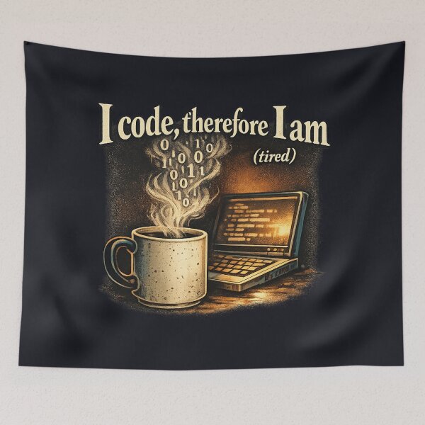 Item preview, Vintage Programmer Coffee Night Illustration designed and sold by Art by Debasish.